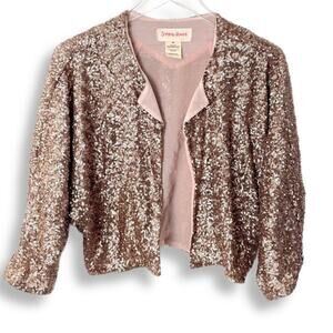 Stich & Knot Sequin Cropped Blazer Sz M